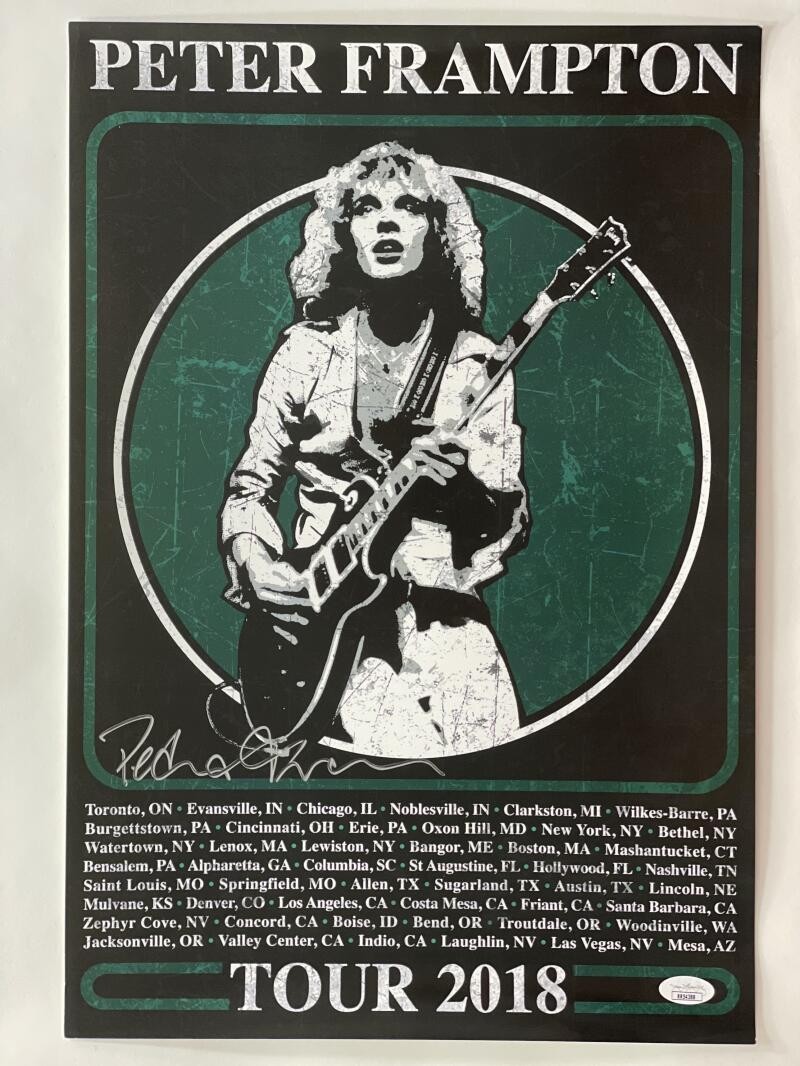 PETER FRAMPTON SIGNED AUTOGRAPH 12X18 CONCERT TOUR POSTER - 2018 WORLD TOUR JSA