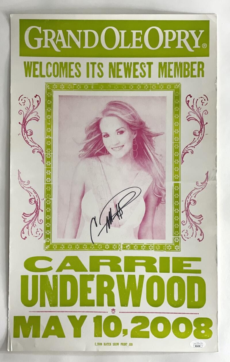 CARRIE UNDERWOOD SIGNED AUTOGRAPH 13X21 GRAND OLE OPRY CONCERT TOUR POSTER JSA