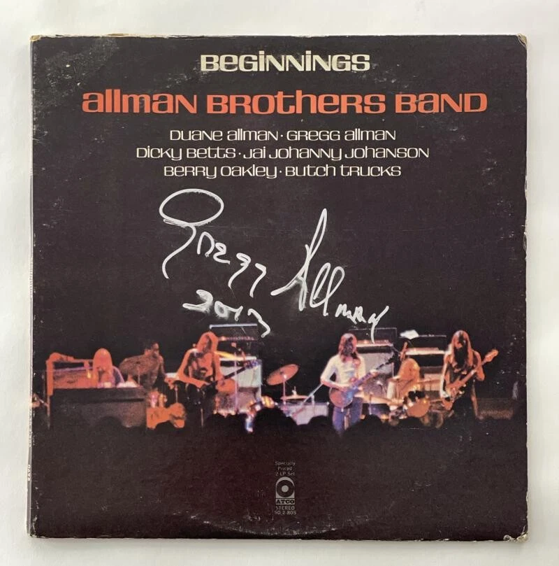 GREGG ALLMAN BROTHER BAND SIGNED AUTOGRAPH ALBUM VINYL RECORD - BEGINNINGS JSA