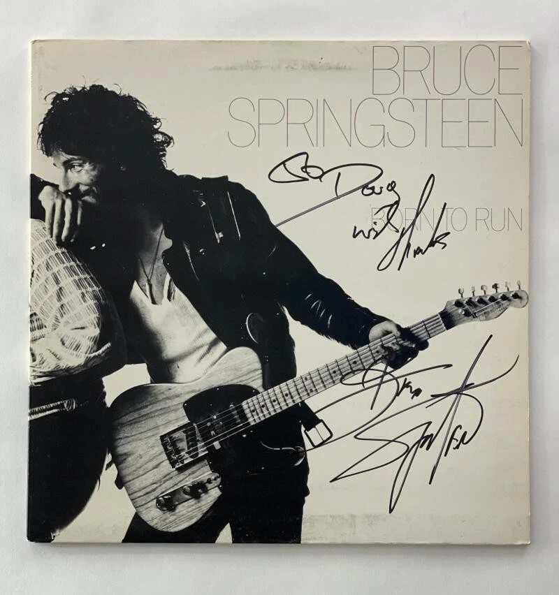 BRUCE SPRINGSTEEN SIGNED AUTOGRAPH ALBUM RECORD - BORN TO RUN FULL SIGNATURE JSA