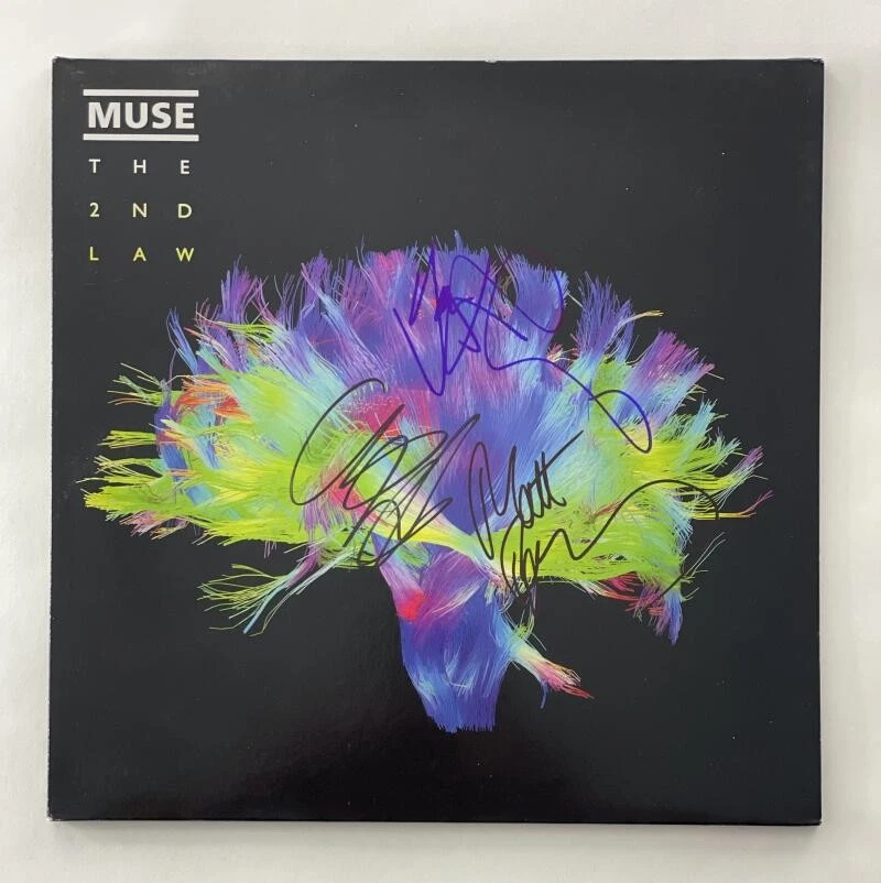 MUSE BAND (X3) SIGNED AUTOGRAPH ALBUM VINYL RECORD THE 2nd LAW MATT BELLAMY JSA