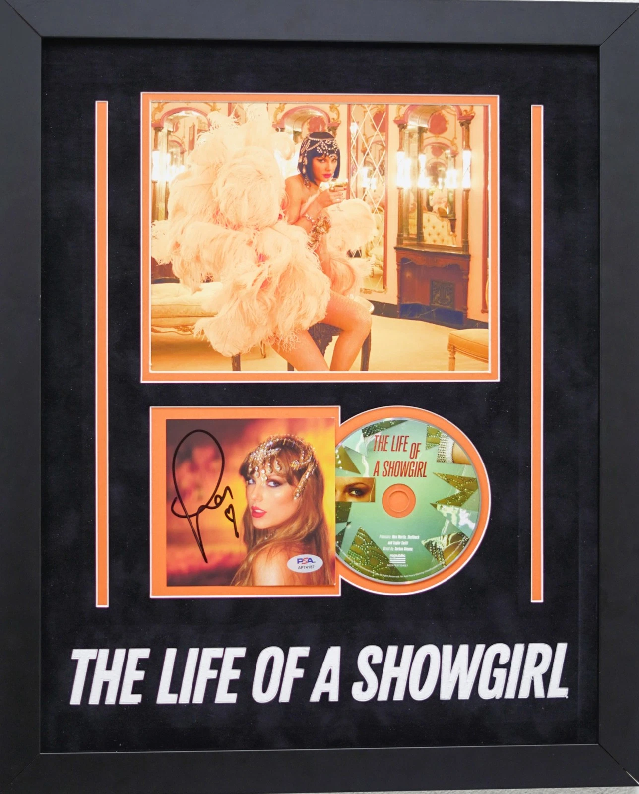 Taylor Swift Signed CD Cover Custom Framed PSA The Life of a Showgirl