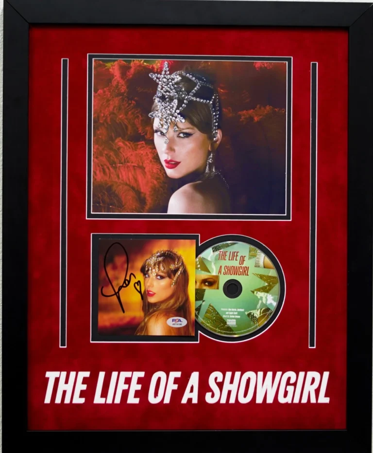 Taylor Swift Signed CD Cover Custom Framed PSA The Life of a Showgirl