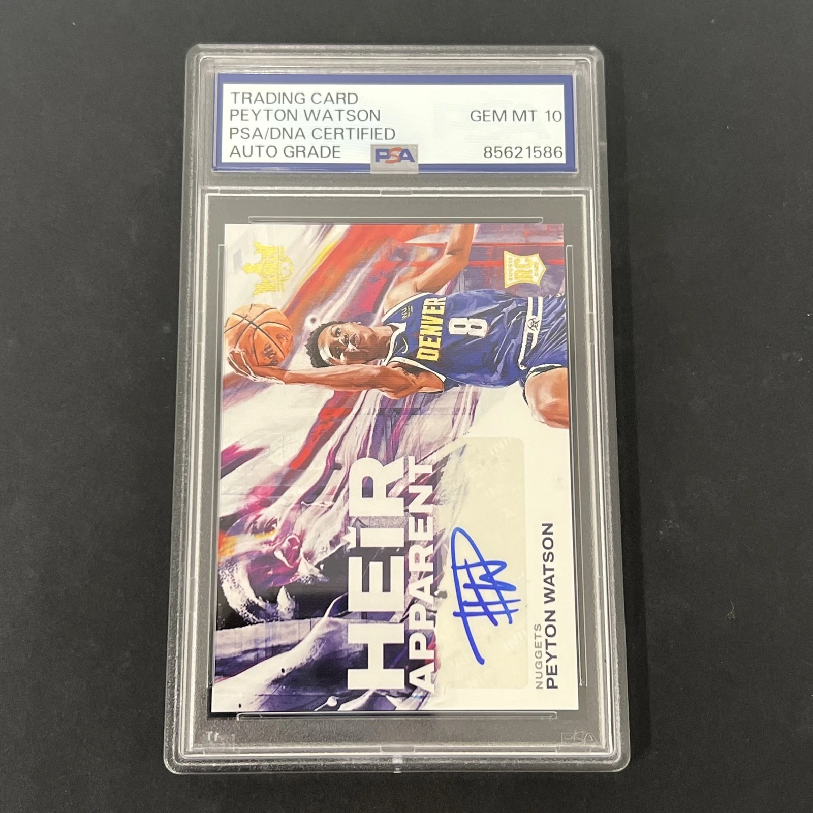 2022-23 Panini Court Kings Peyton Watson Heir Apparent signed card PSA