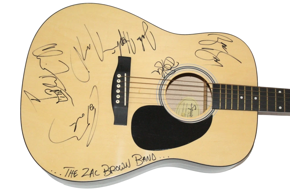 ZAC BROWN BAND FULL X6 SIGNED AUTOGRAPH ACOUSTIC GUITAR – THE FOUNDATION JSA COA COLLECTIBLE MEMORABILIA
