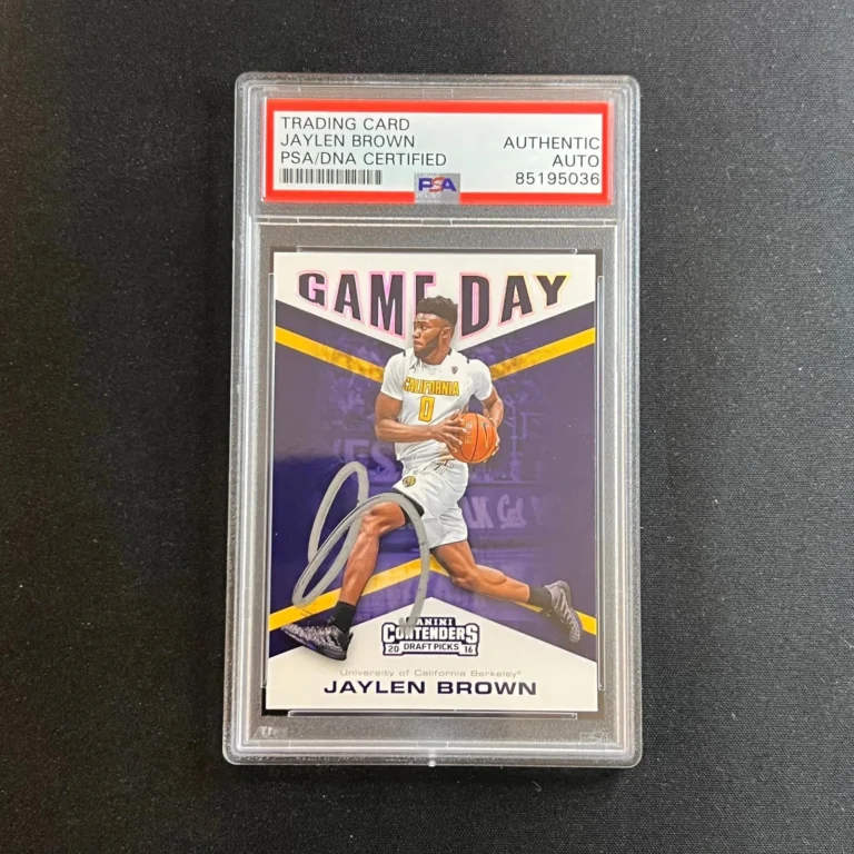 2016 Panini Contenders Draft Picks #8 Jaylen Brown Signed Card AUTO PSA Slabbed