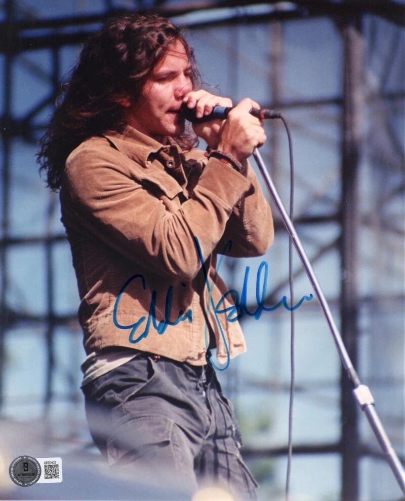 Eddie Vedder Pearl Jam Signed Autograph 8x10 Photo Vintage Signature Beckett COA