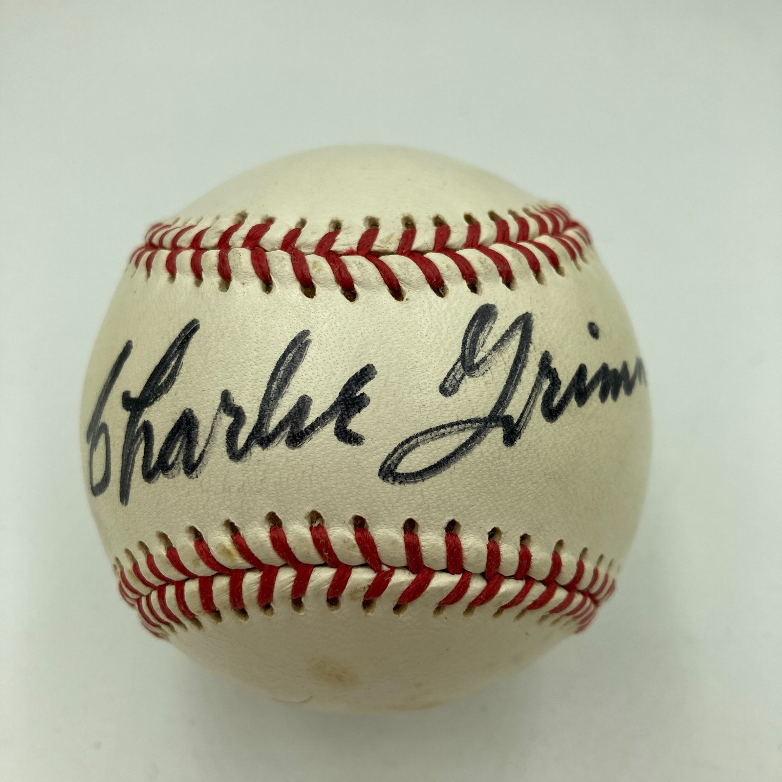 George Bamberger & Charlie Grimm Signed Vintage Baseball JSA COA