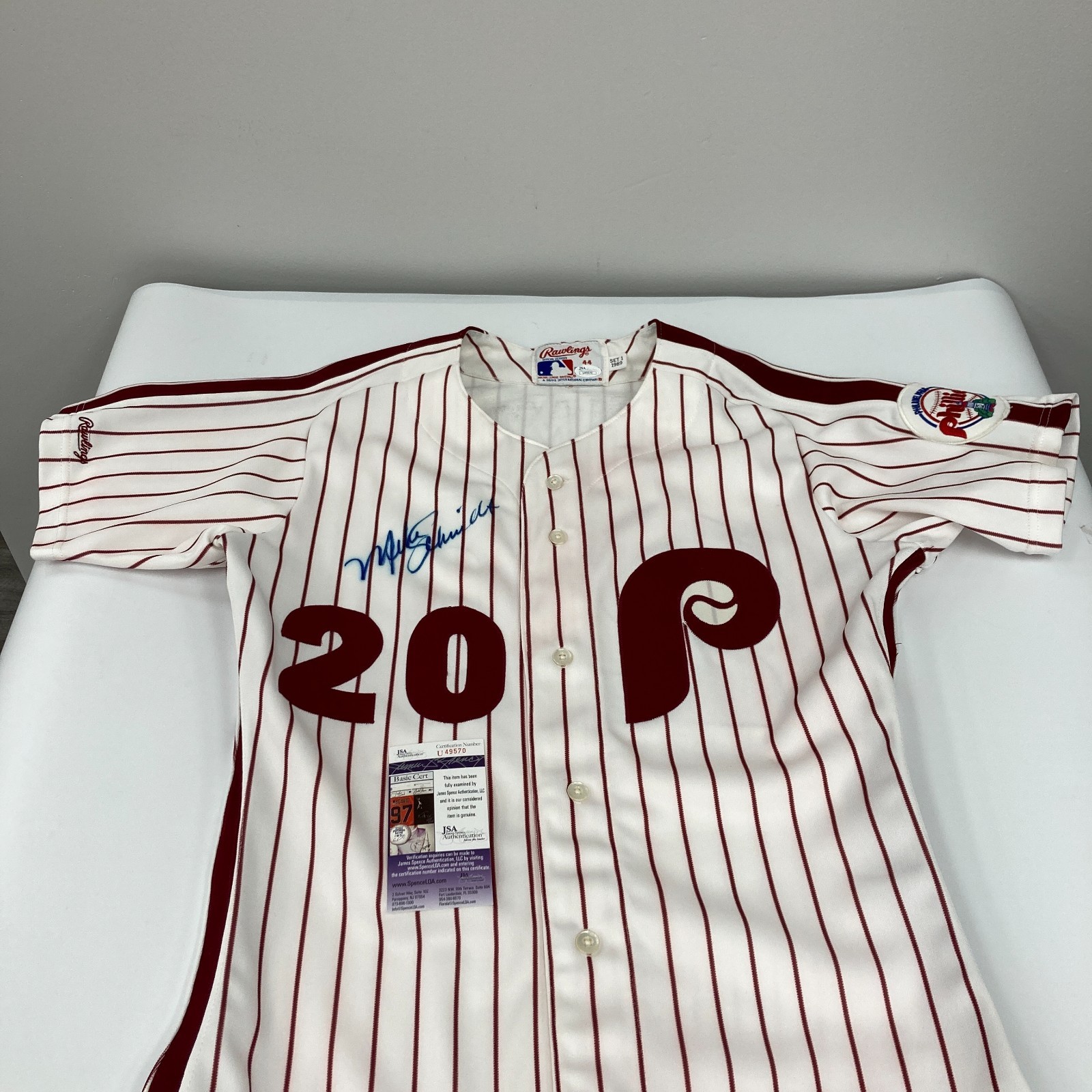 Mike Schmidt Signed 1989 Game Model Philadelphia Phillies Jersey With JSA COA