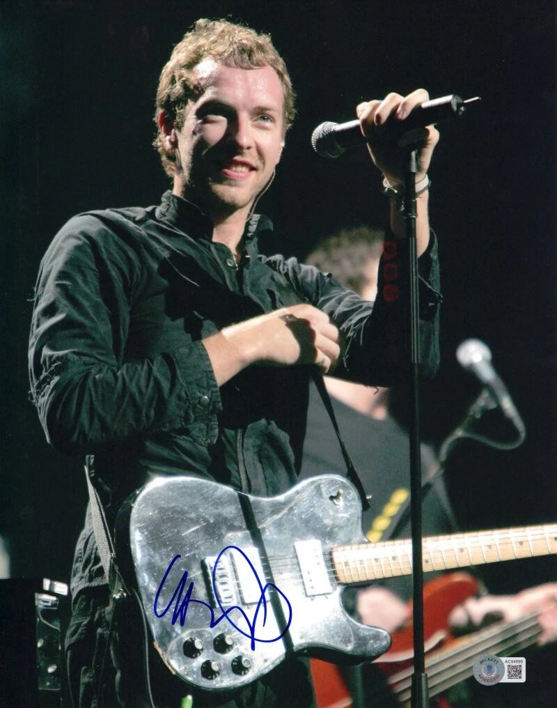 Chris Martin Coldplay Signed 11x14 Photo - Beckett COA w/ Gem Mint 10 Autograph