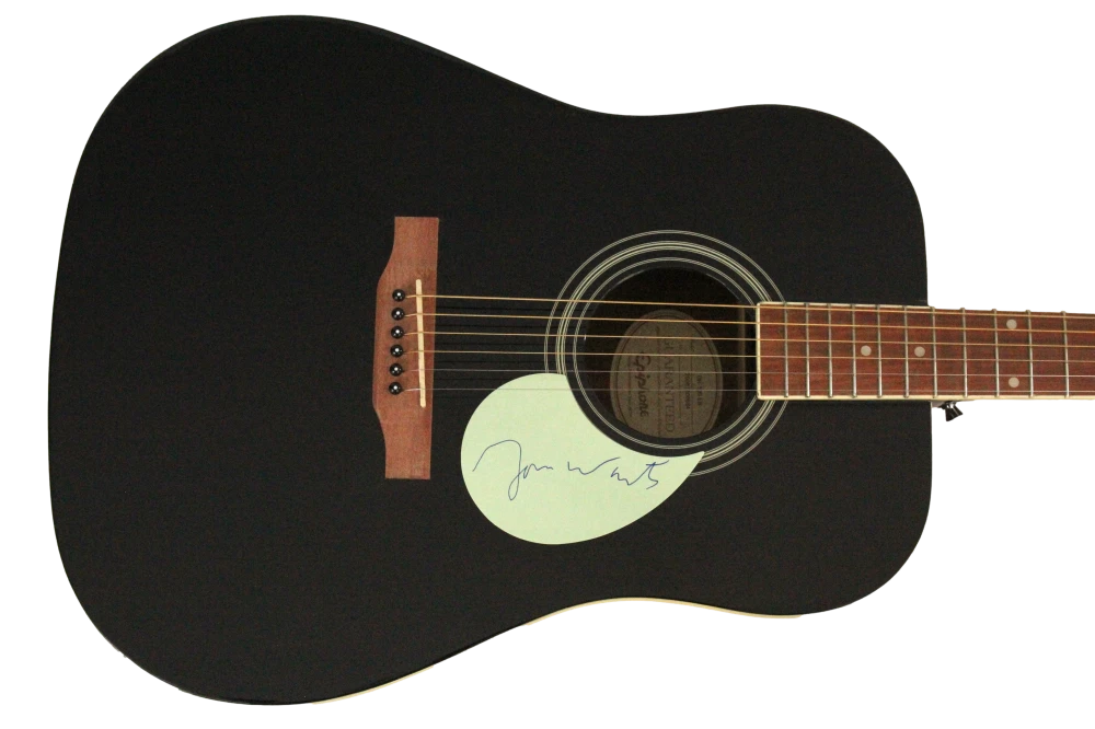 Tom Waits Signed Autograph Gibson Epiphone Acoustic Guitar Rain Dogs w/ JSA COA