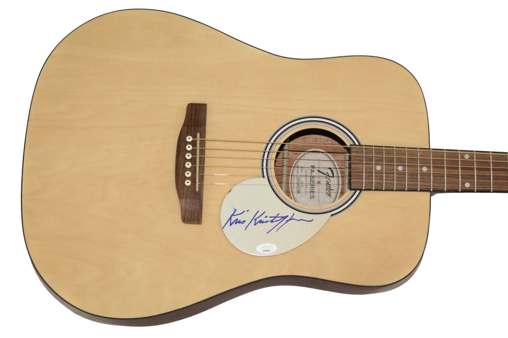 Kris Kristofferson Signed Autograph Guitar - Silver Tongued Devil And I  JSA COA