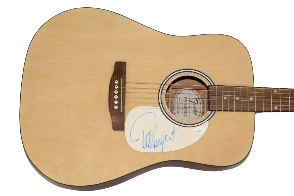 Ted Nugent Signed Autograph Fender Acoustic Guitar Cat Scratch Fever w/ JSA COA