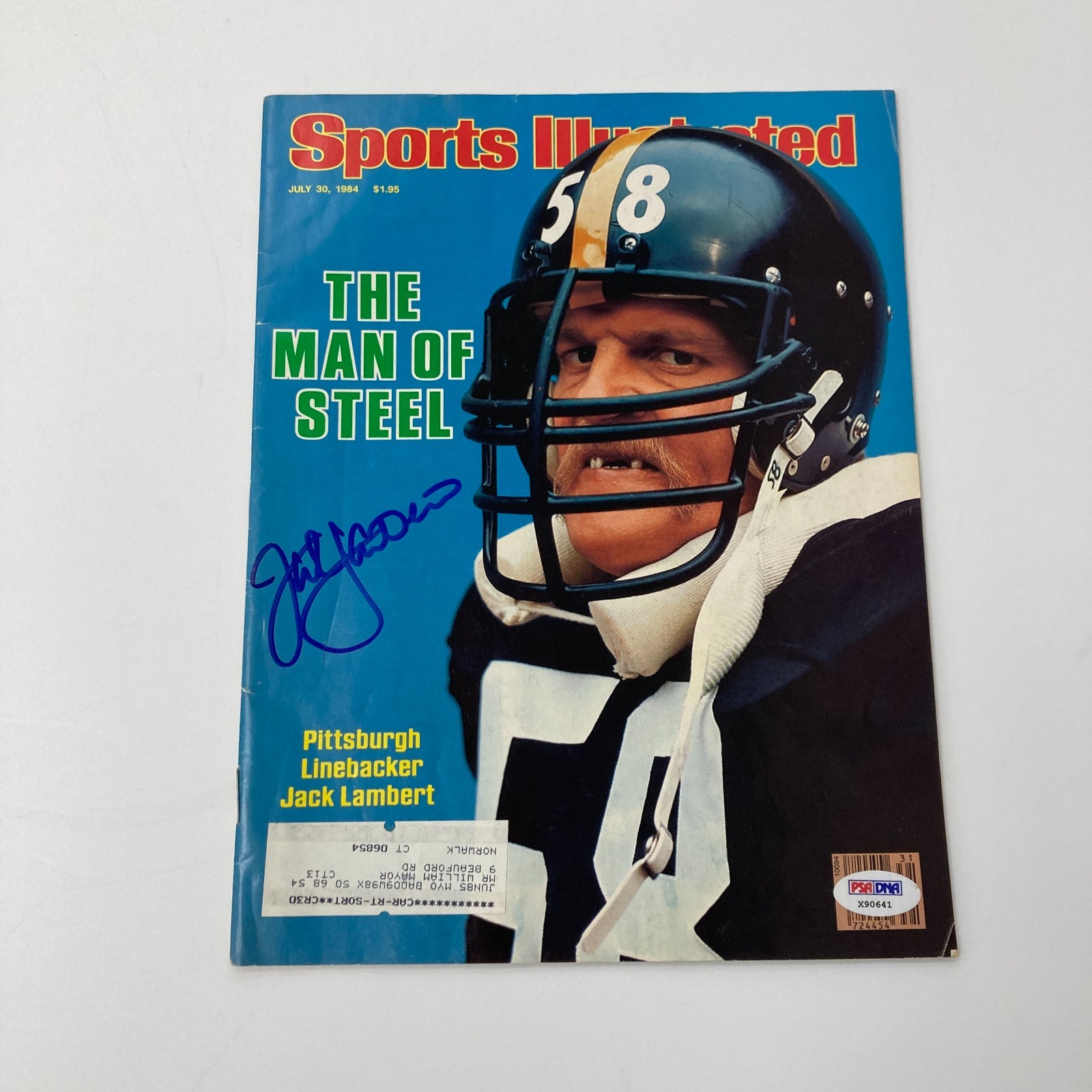 Jack Lambert Signed Vintage 1984 Sports Illustrated Magazine PSA DNA