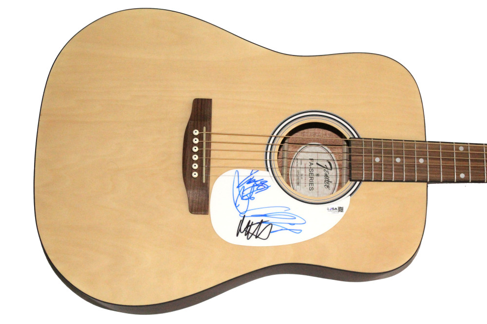 the 1975 Band Signed Autograph Fender Acoustic Guitar - Matty Healy +3 JSA COA