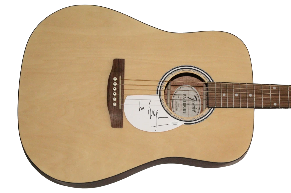 Bill Wyman Rolling Stones Signed Autograph Fender Acoustic Guitar w/ JSA COA