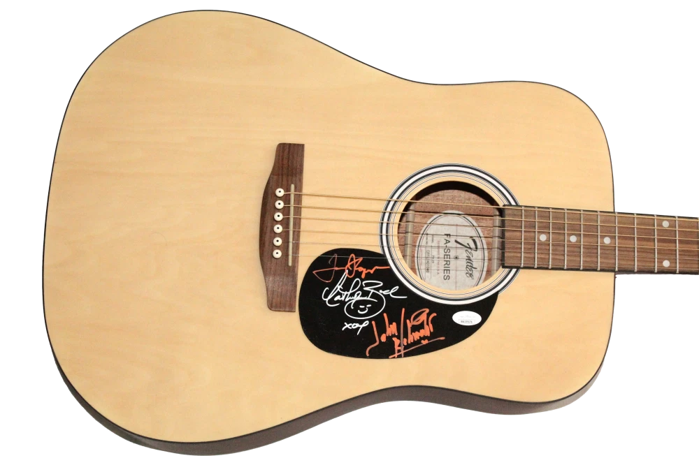 The Dukes of Hazzard Cast x3 Signed Autograph Fender Acoustic Guitar w/ JSA COA