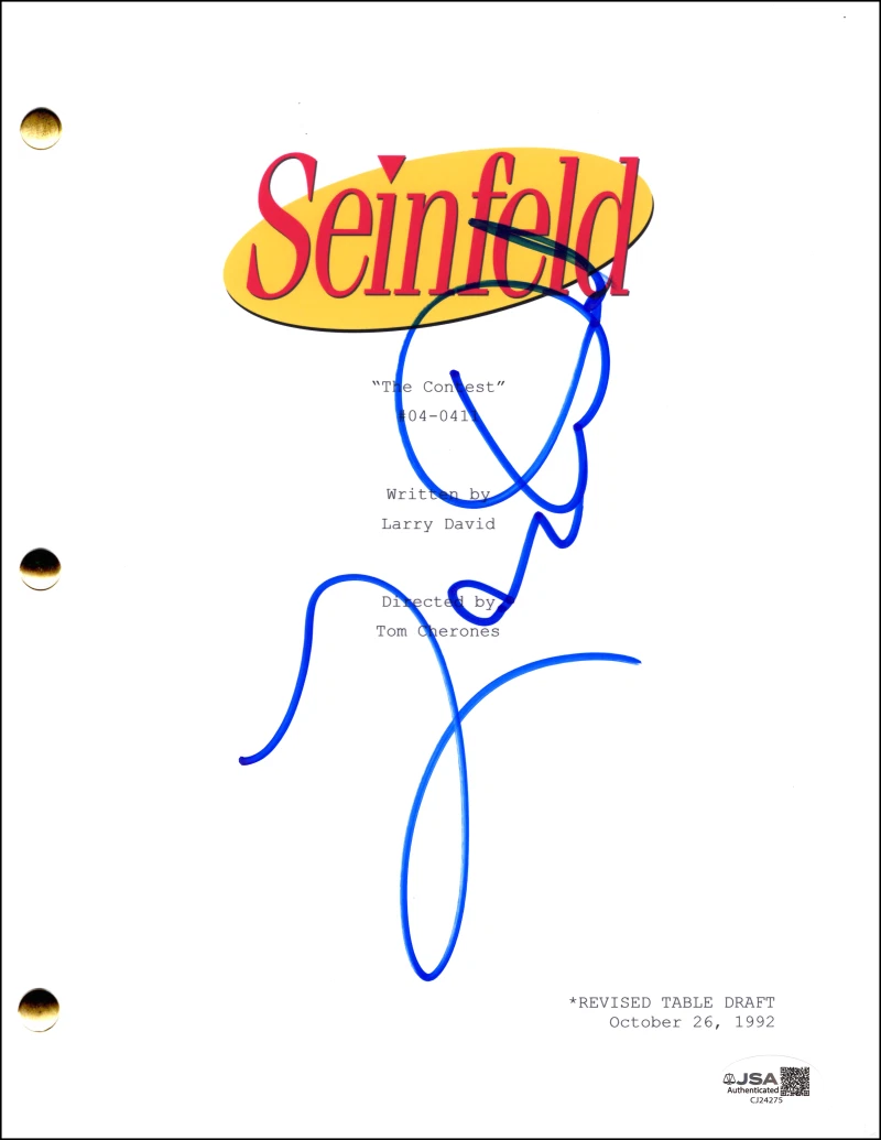 Larry David Signed Autograph Seinfeld The Contest Full Script Screenplay JSA COA