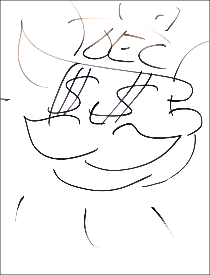 ALEC MONOPOLY SIGNED AUTOGRAPH 8×10 HAND DRAWN ORIGINAL ART SKETCH $$ W/ JSA COA COLLECTIBLE MEMORABILIA