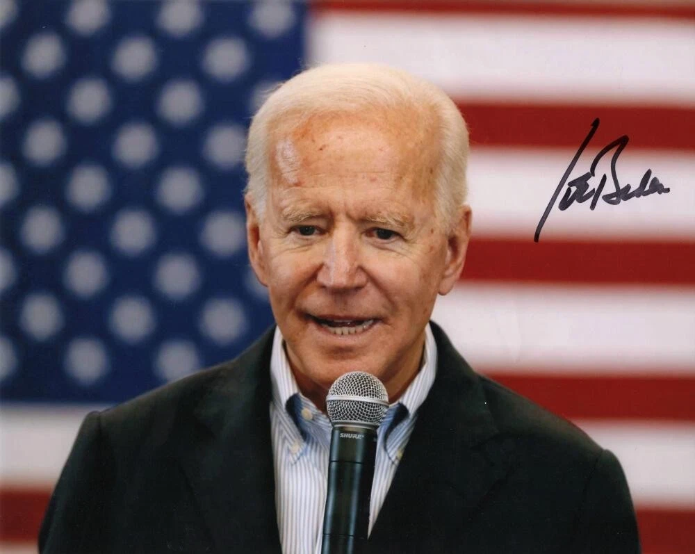 President Joe Biden Signed Autograph 8x10 Photo - American Flag Speech JSA COA