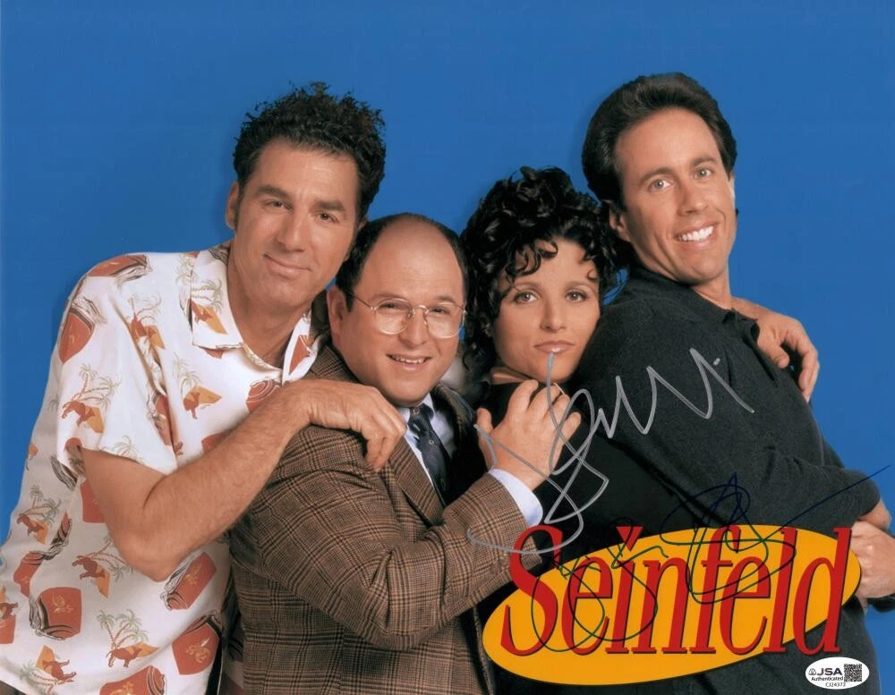 Jerry Seinfeld & Julia Louis-Dreyfus Signed Autograph 11x14 Photo w/ JSA COA