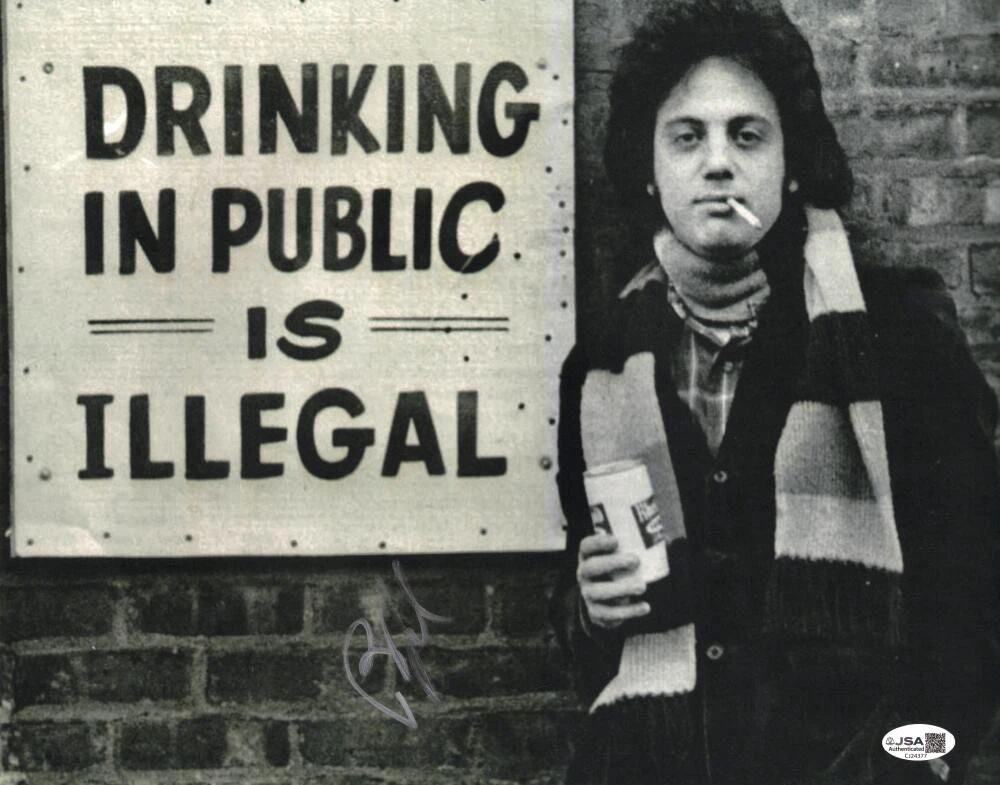 Billy Joel Signed Autograph 11x14 Photo - Drinking in Public is Illegal JSA COA