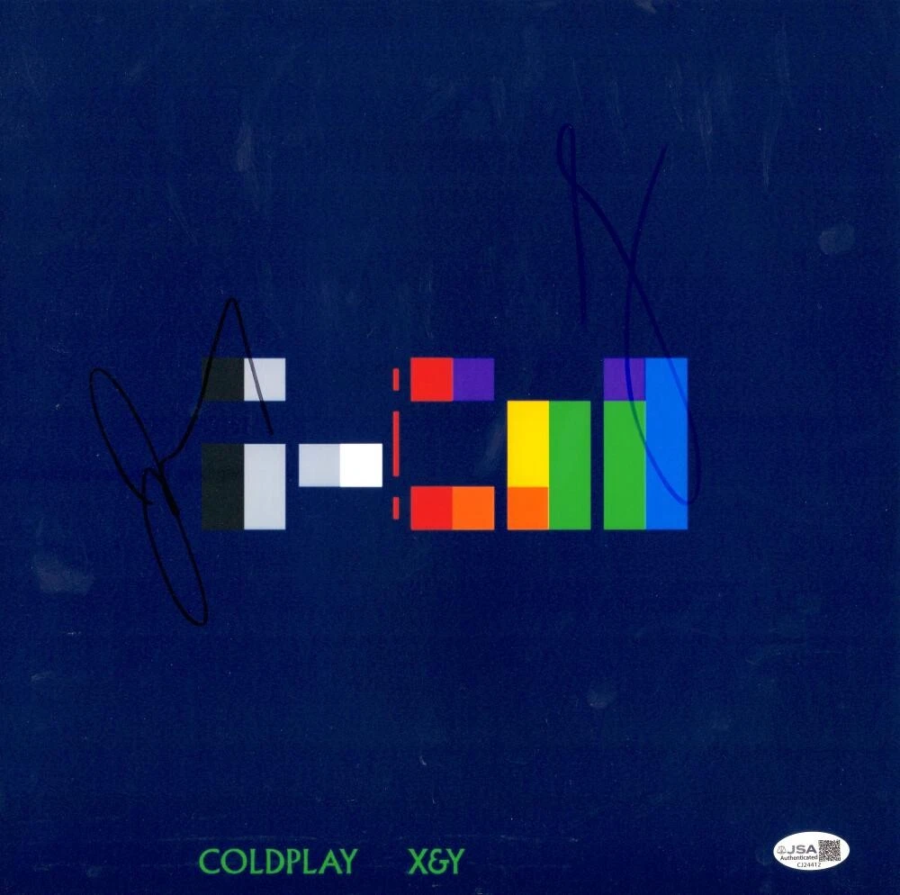 Guy Berryman & Jonny Buckland Signed Autograph 12x12 Coldplay X&Y Album Flat JSA