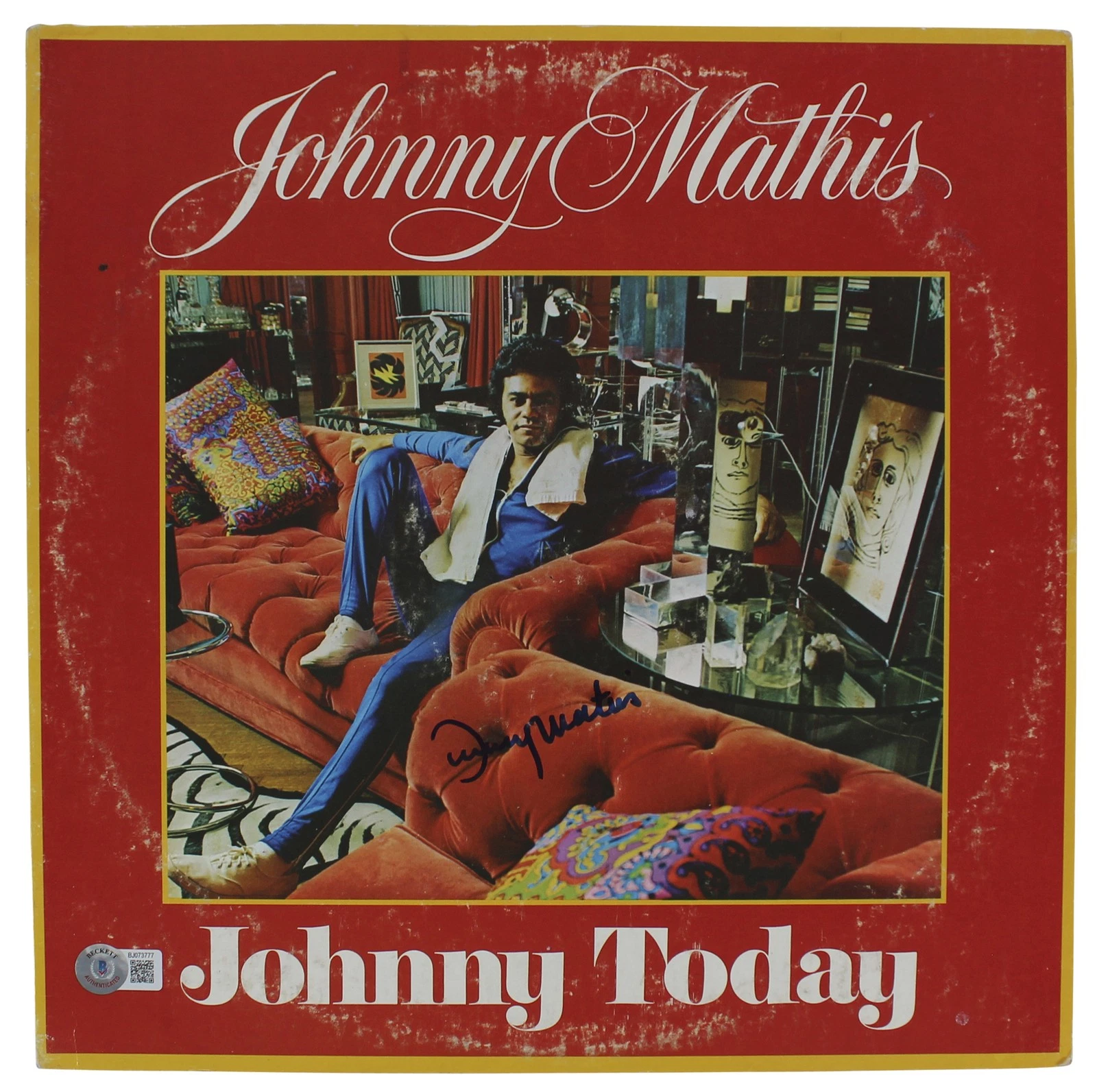 Johnny Mathis Authentic Signed Johnny Today Album Cover BAS #BJ073777