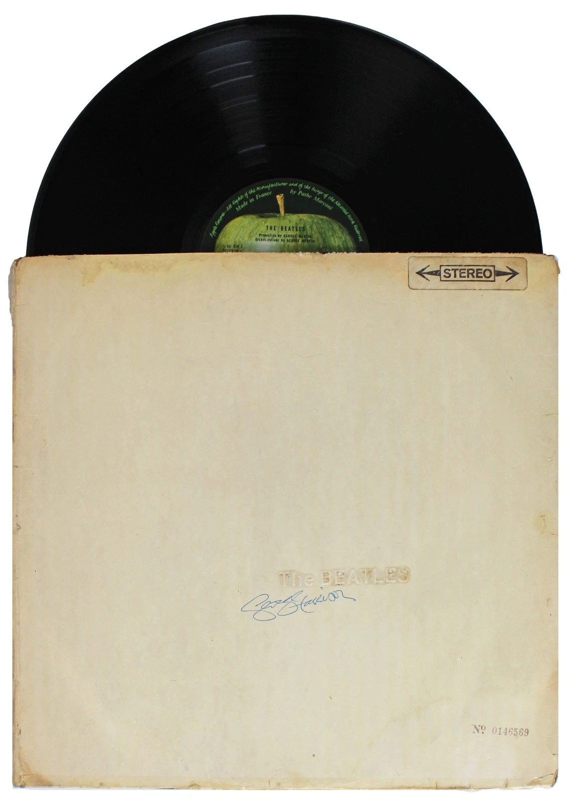 George Harrison The Beatles Signed The White Album Cover W/ Vinyl JSA #YY56745