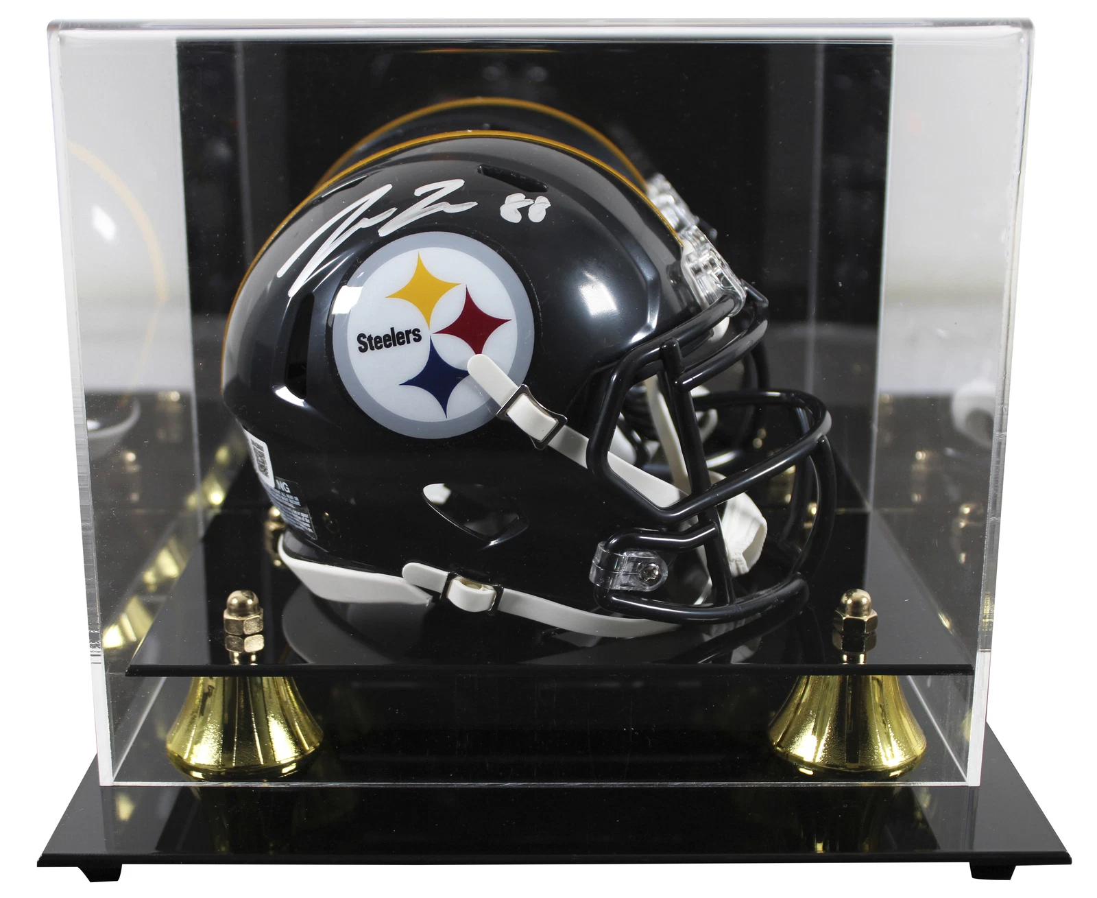 Steelers Pat Freiermuth Signed Speed Mini Helmet W/ Case W/ Silver Sig BAS Wit