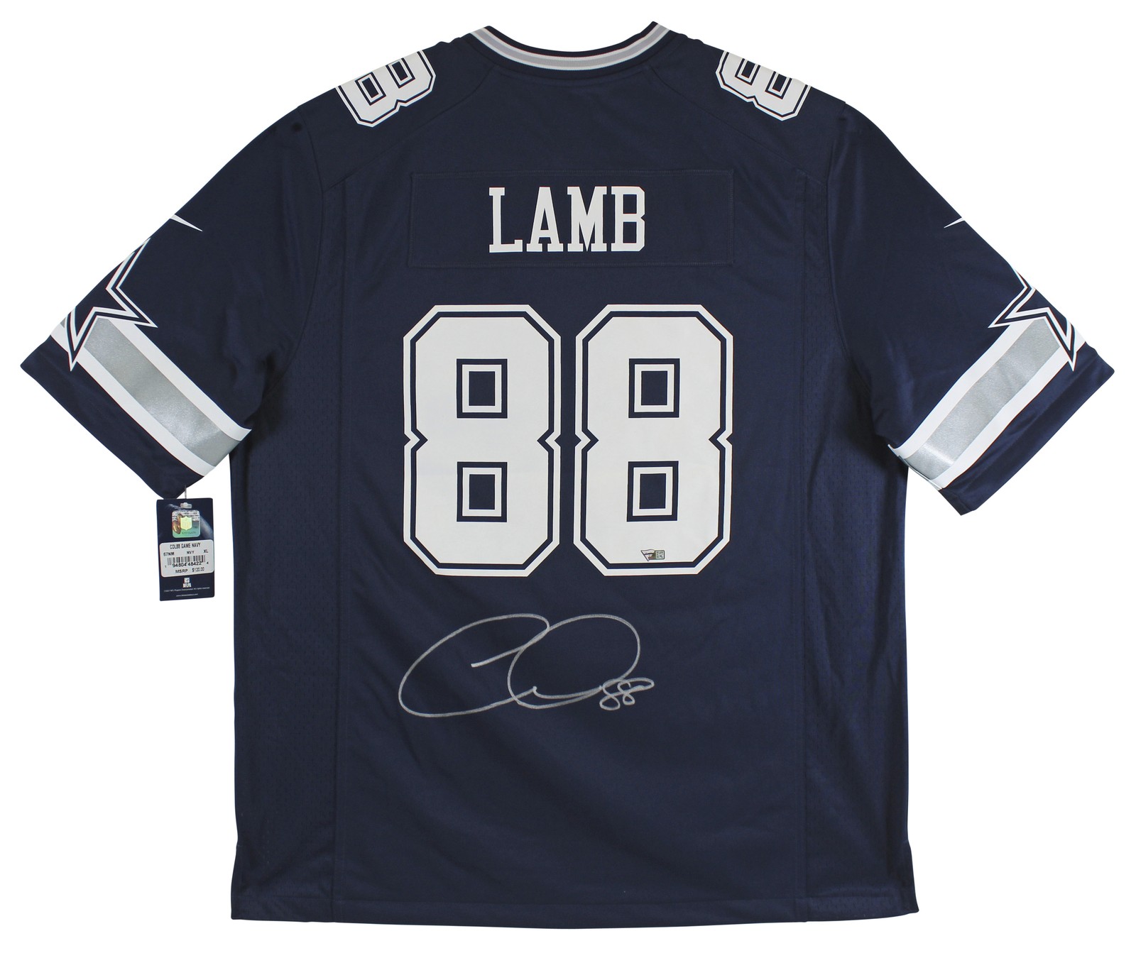 Cowboys CeeDee Lamb Authentic Signed Navy Blue Nike Jersey Autographed FAN COA