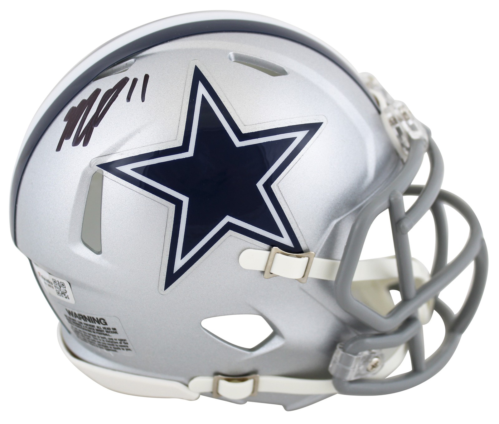 Cowboys Micah Parsons Authentic Signed Silver Speed Mini Helmet Fanatics
