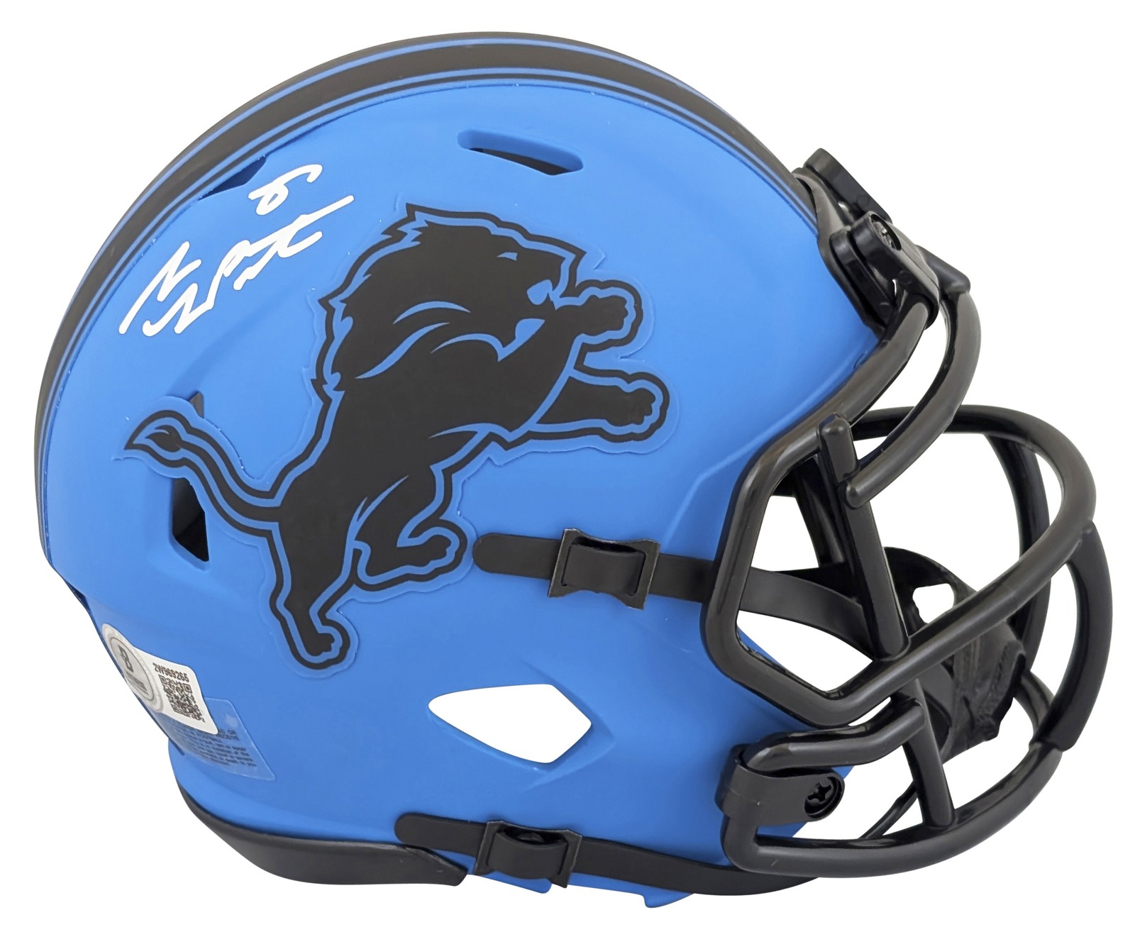 Lions Sam LaPorta Authentic Signed Rave Speed Mini Helmet BAS Witnessed