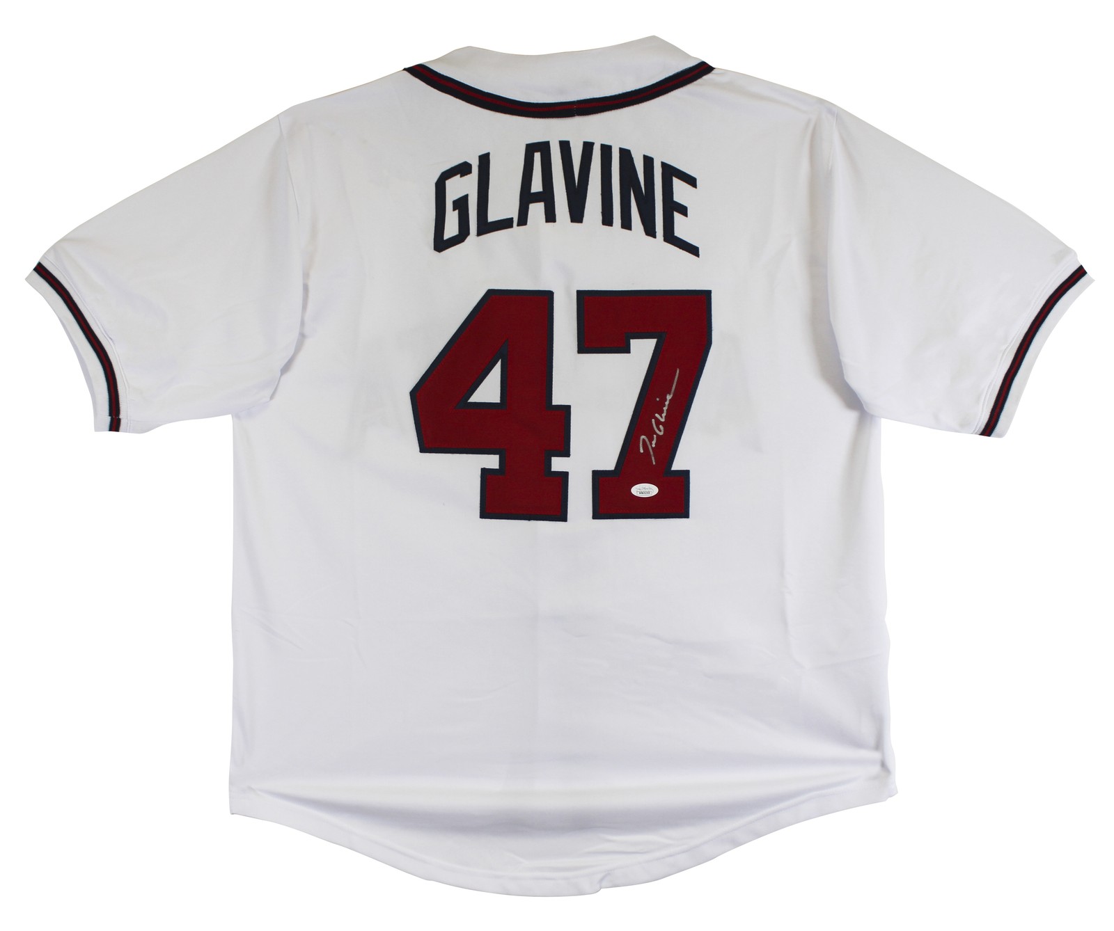Tom Glavine Authentic Signed White Pro Style Jersey Autographed JSA
