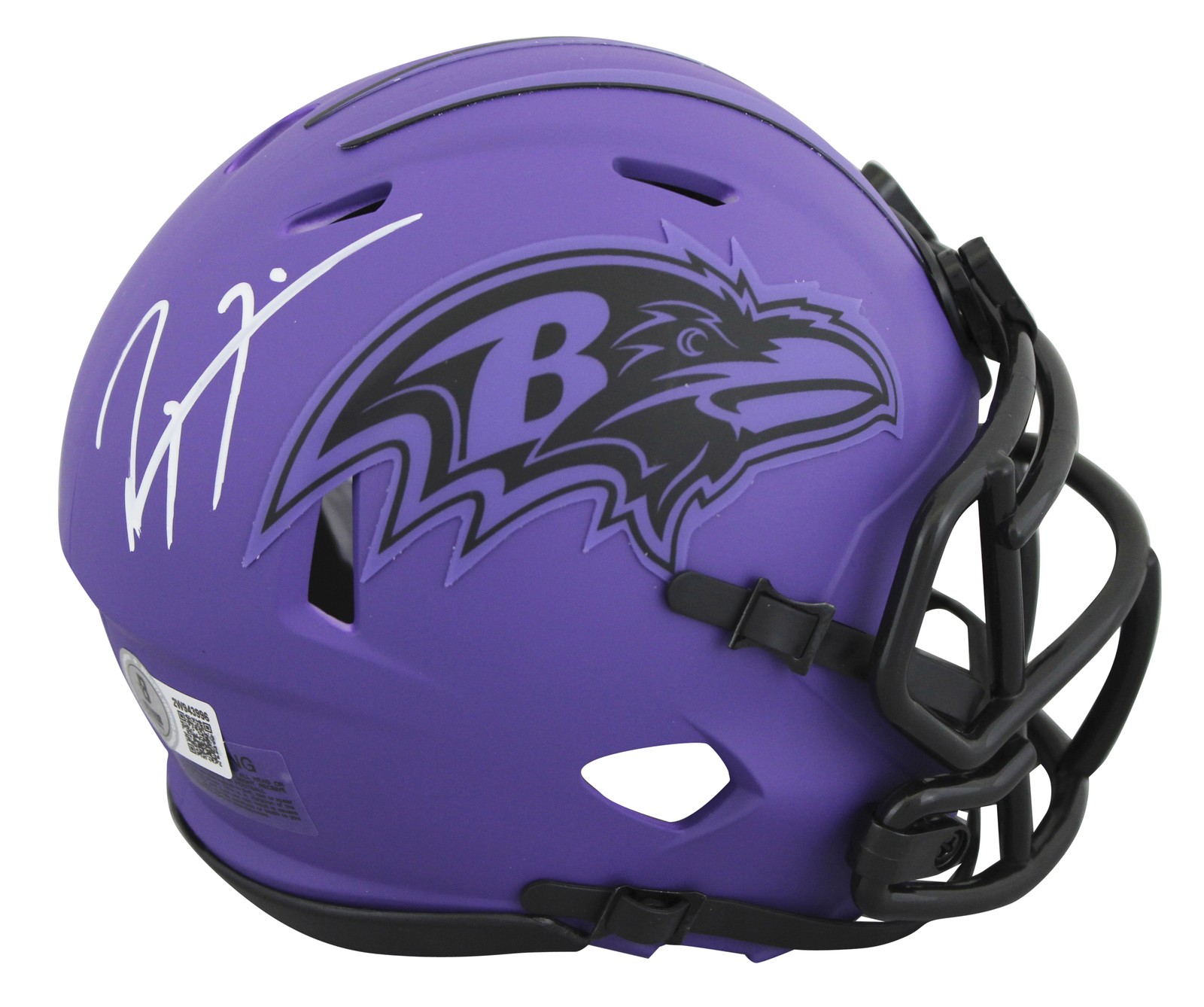 Ravens Ray Lewis Authentic Signed Rave Speed Mini Helmet BAS Witnessed