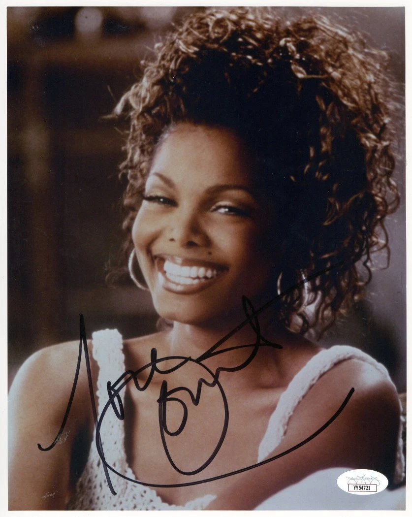 Janet Jackson Signed Autographed 8X10 Photo Sexy Smile Knit Top JSA YY54721