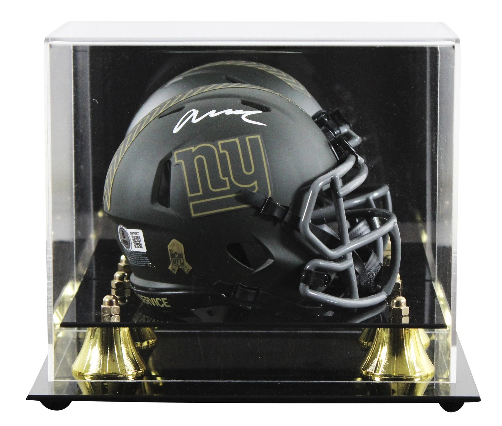Giants Abdul Carter Signed Salute To Service IV Speed Mini Helmet W/ Case BAS W