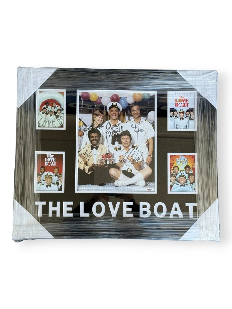 The Love Boat Signed Cast Photo Grandy Tewes Kopell MacLeod Lange Framed PSA