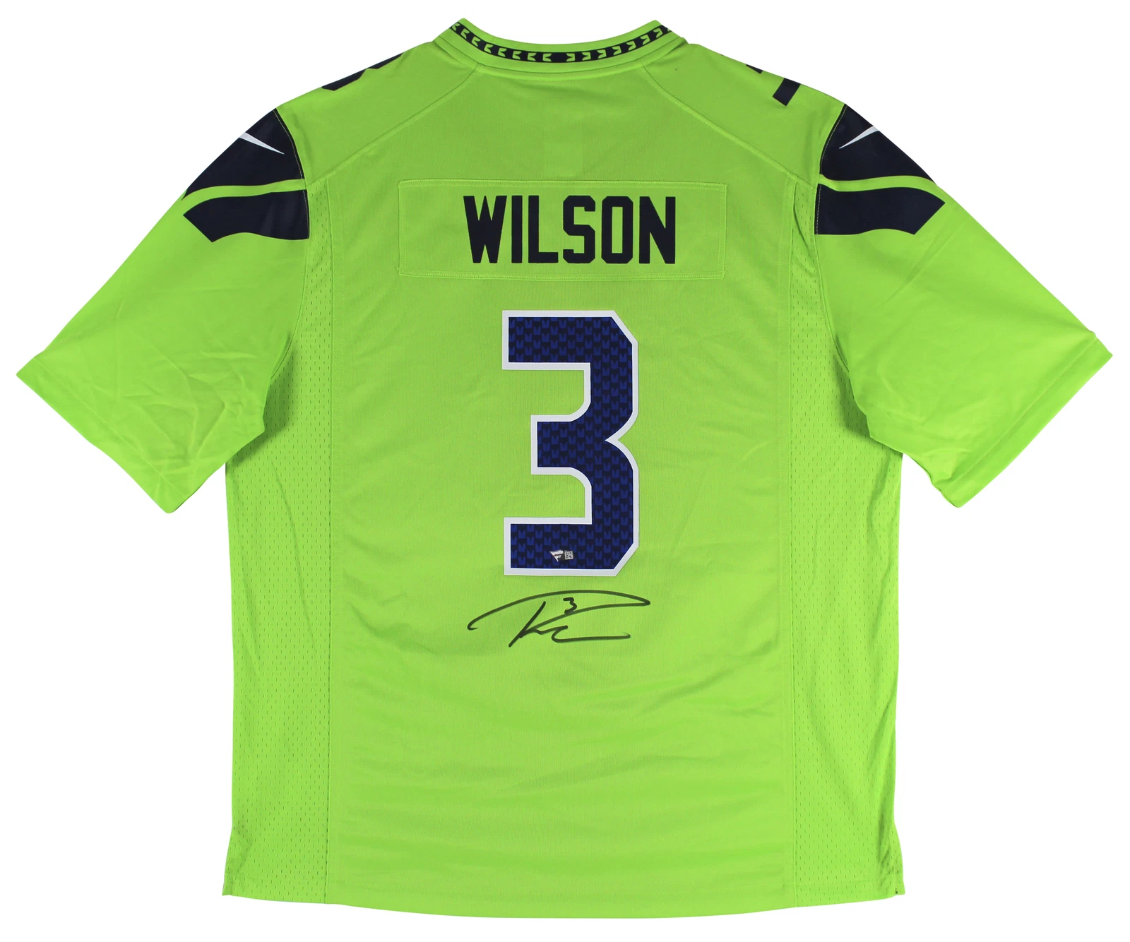 Seahawks Russell Wilson Authentic Signed Neon Green Nike Jersey Fanatics