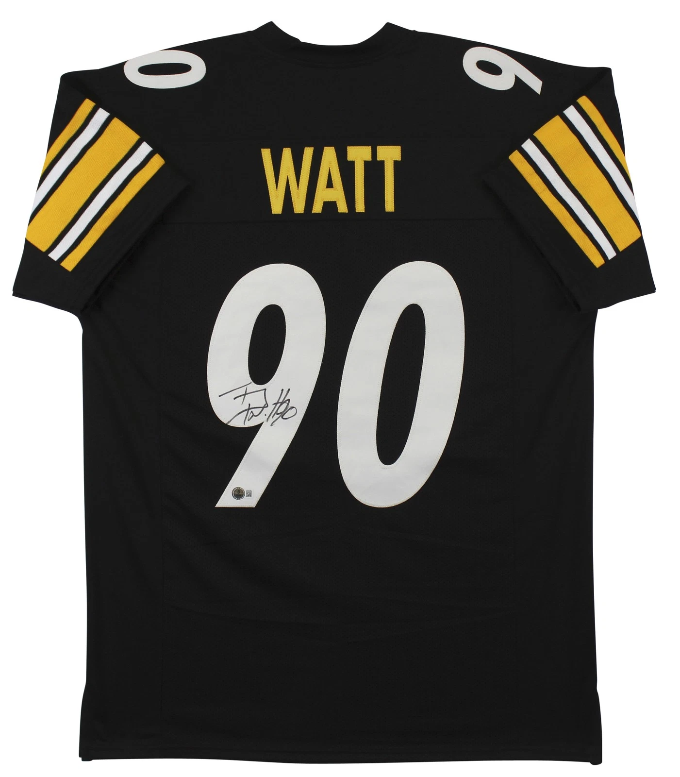 T.J. Watt Authentic Signed Black Pro Style Jersey Autographed BAS Witness
