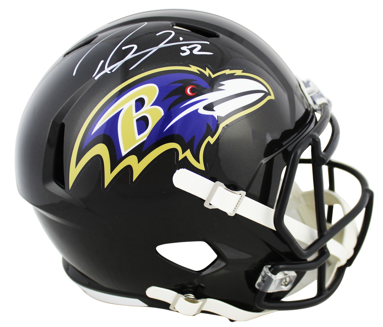 Ravens Ray Lewis Signed Full Size Speed Rep Helmet w/ White Sig BAS Witnessed