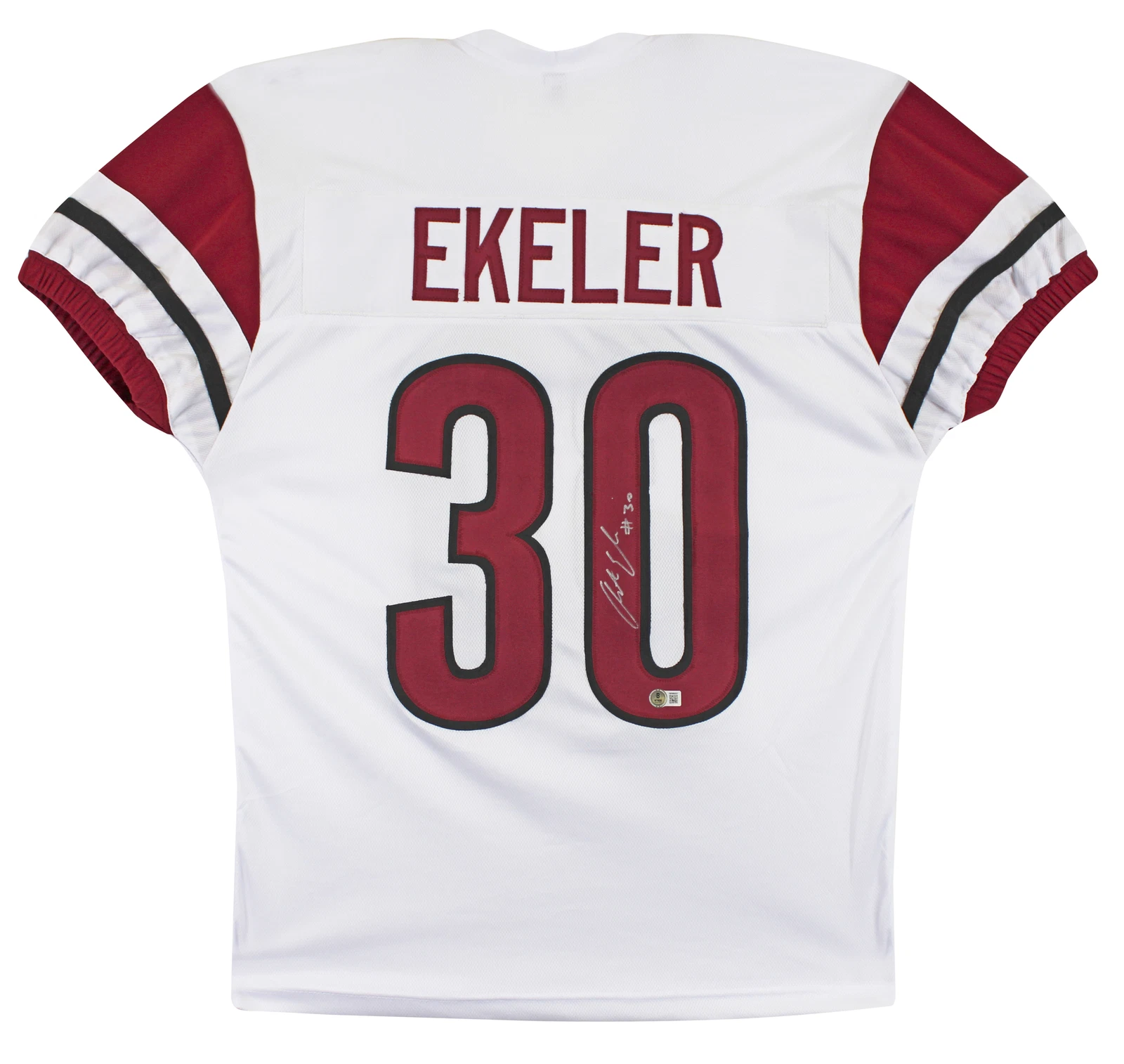 Austin Ekeler Authentic Signed White Procut Style Jersey BAS Witnessed