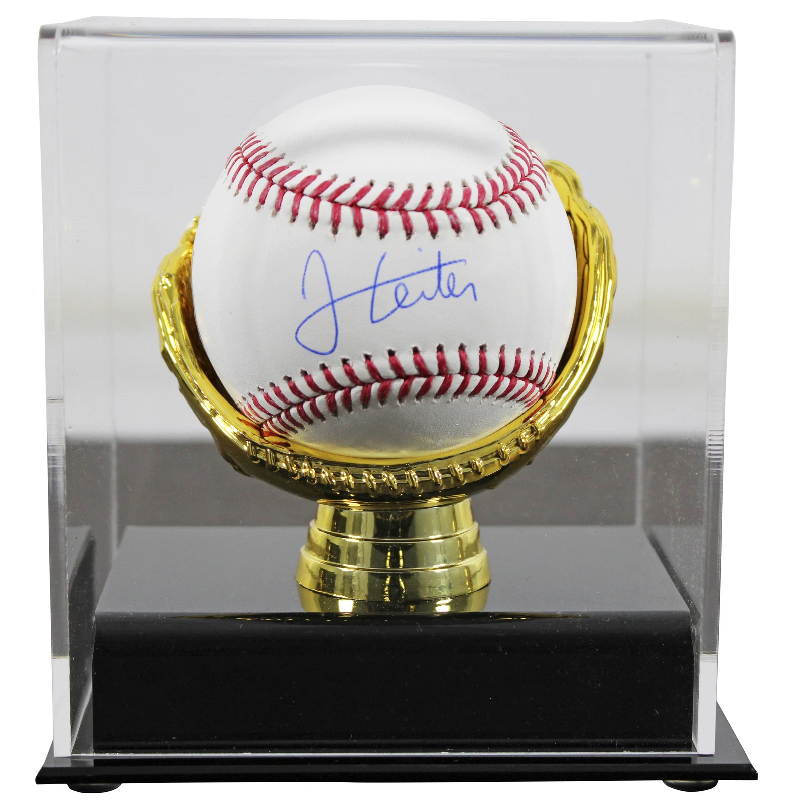 Rangers Jack Leiter Authentic Signed Oml Baseball w/ Case MLB & Fanatics