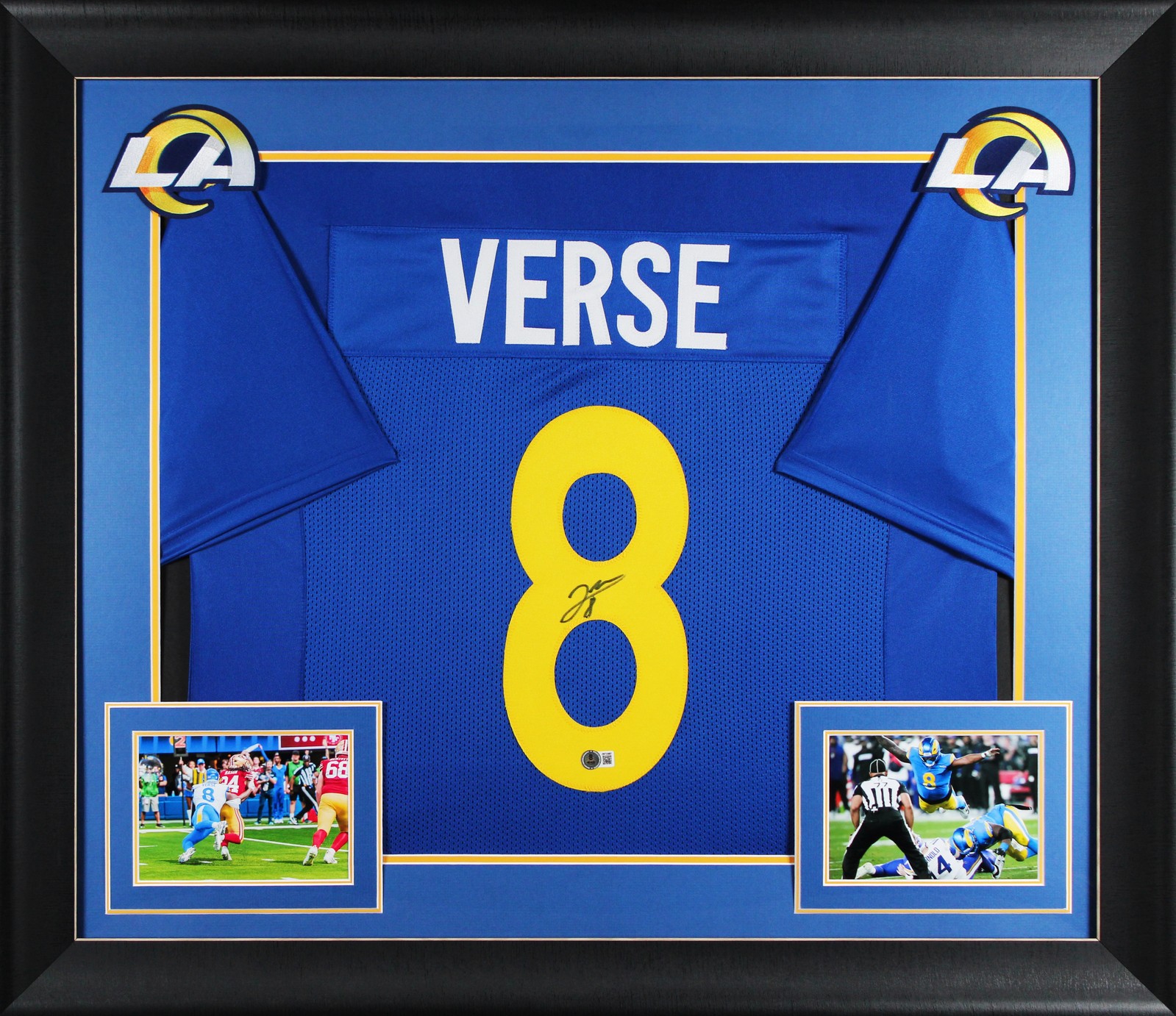 Jared Verse Authentic Signed Blue Pro Style Framed Jersey BAS Witnessed