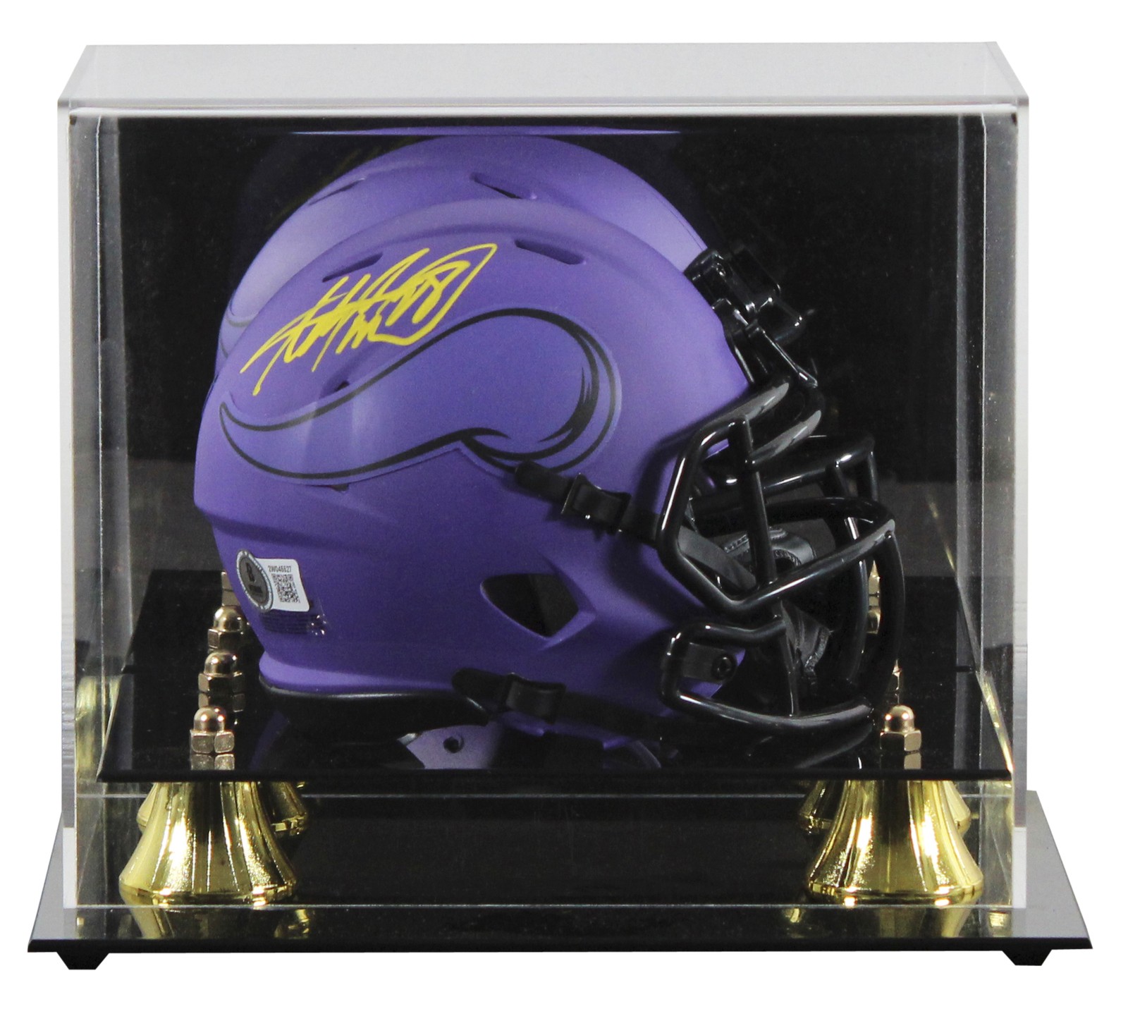 Vikings Adrian Peterson Signed Rave Speed Mini Helmet W/ Case BAS Witnessed