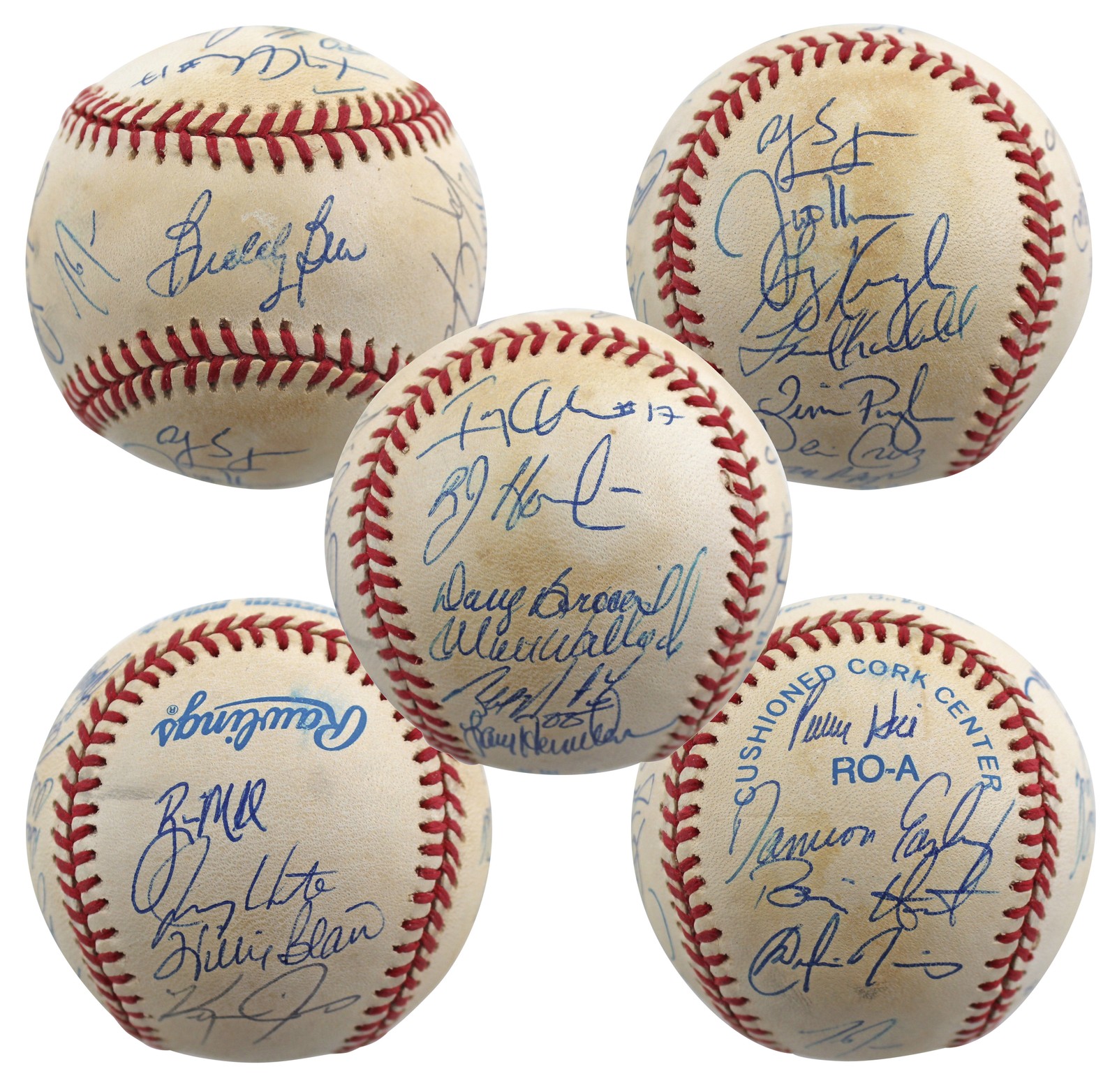 1997 Tigers (23) Herndon, Bell, Easley +20 Signed Oal Baseball BAS #AA03199