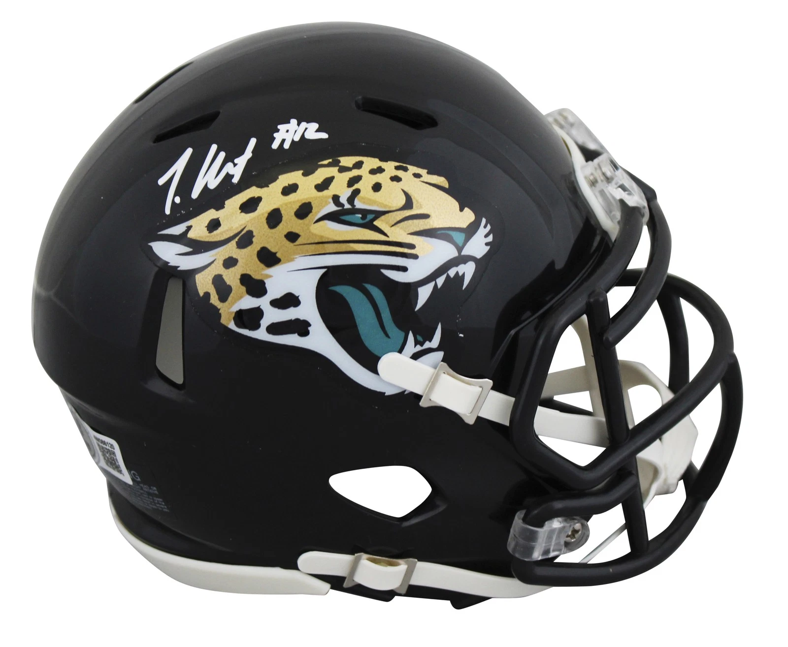 Jaguars Travis Hunter Authentic Signed Speed Mini Helmet BAS Witnessed
