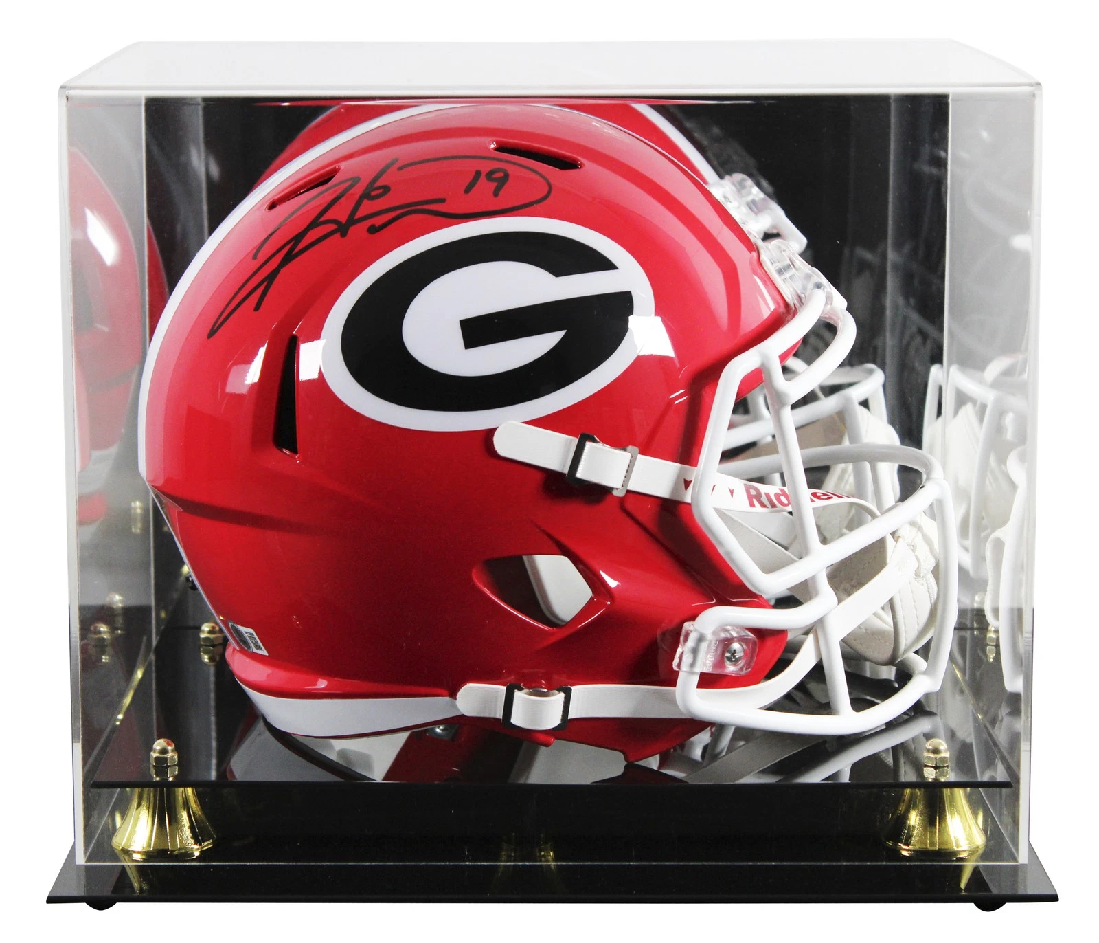 Georgia Hines Ward Signed Full Size Speed Rep Helmet W/ Case BAS Witnessed