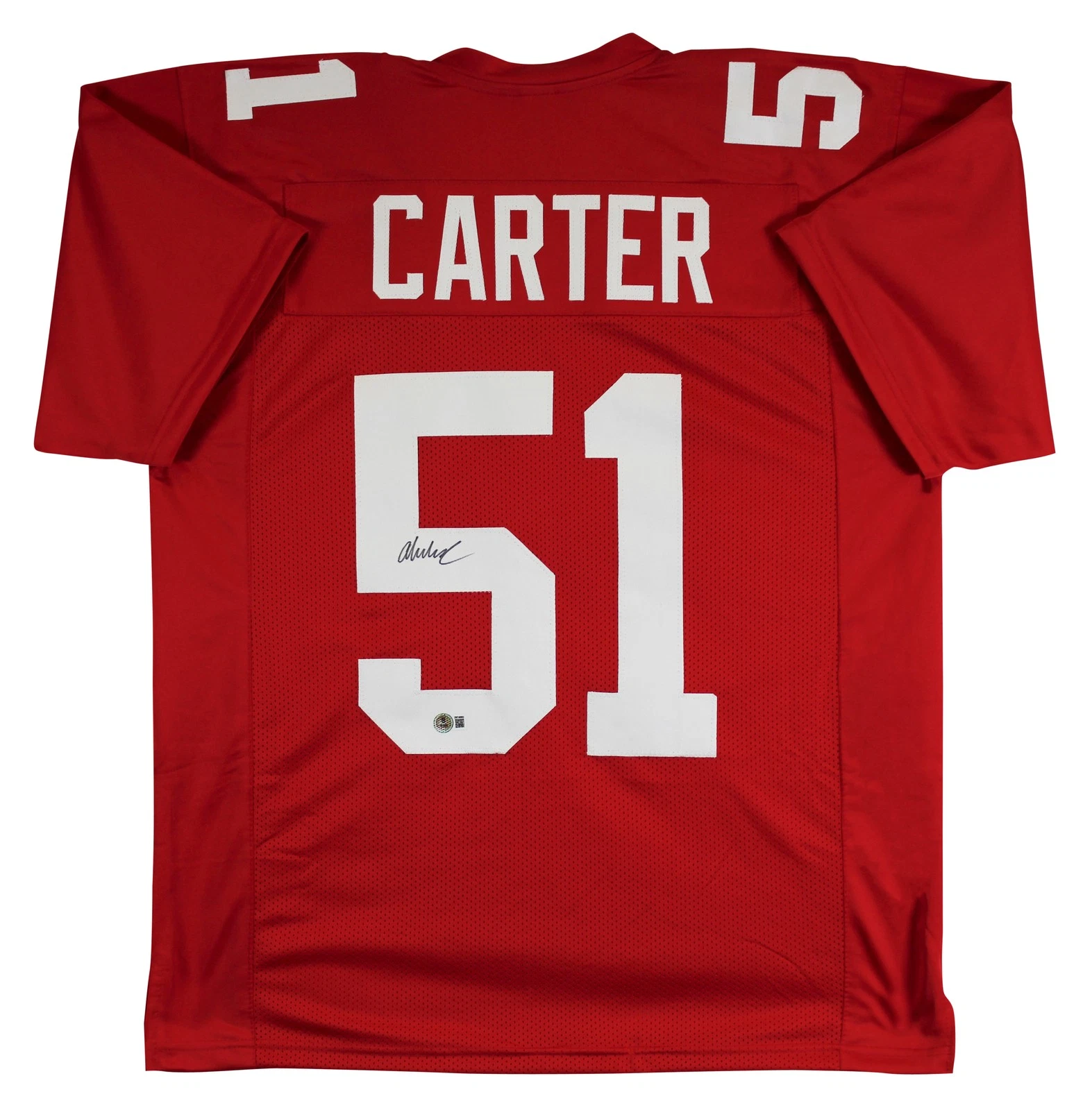 Abdul Carter Authentic Signed Red Pro Style Jersey Autographed BAS Witnessed