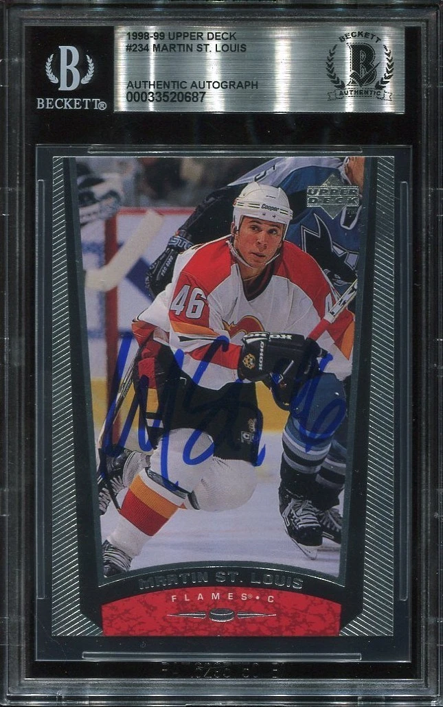 HOF MARTIN ST. LOUIS signed autographed 1998 UD ROOKIE CARD RC BECKETT (BAS)